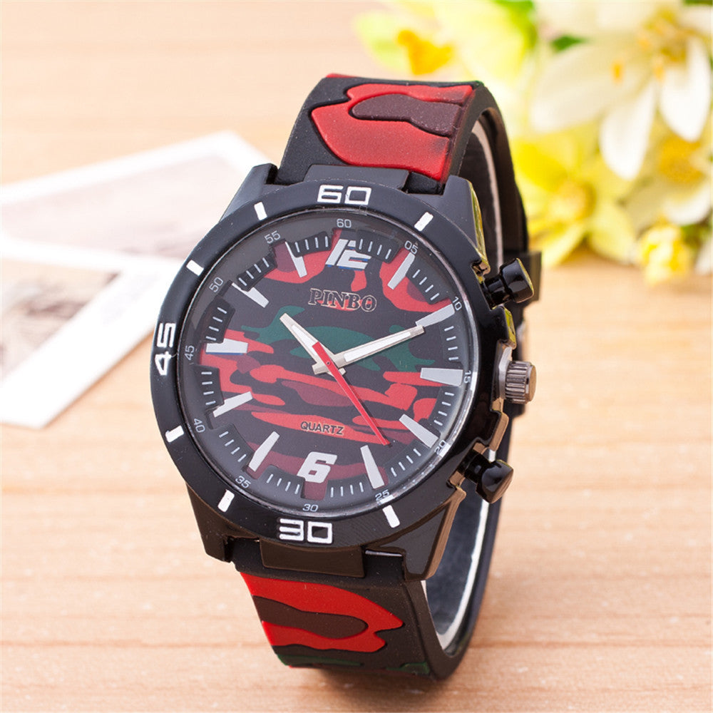 Fashion Silicone Watch Camouflage Quartz Watch